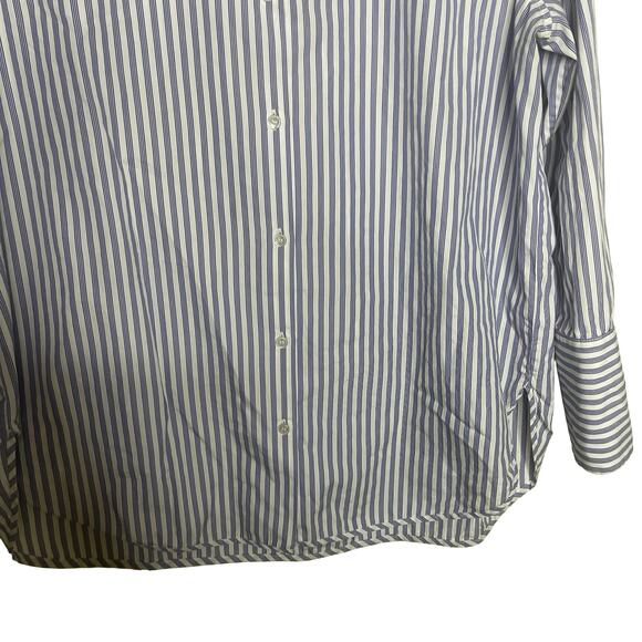 Scanlan Theodore Blue Striped oversized Long Sleeve Button-Up Top Shirt sz 6 - Picture 6 of 7